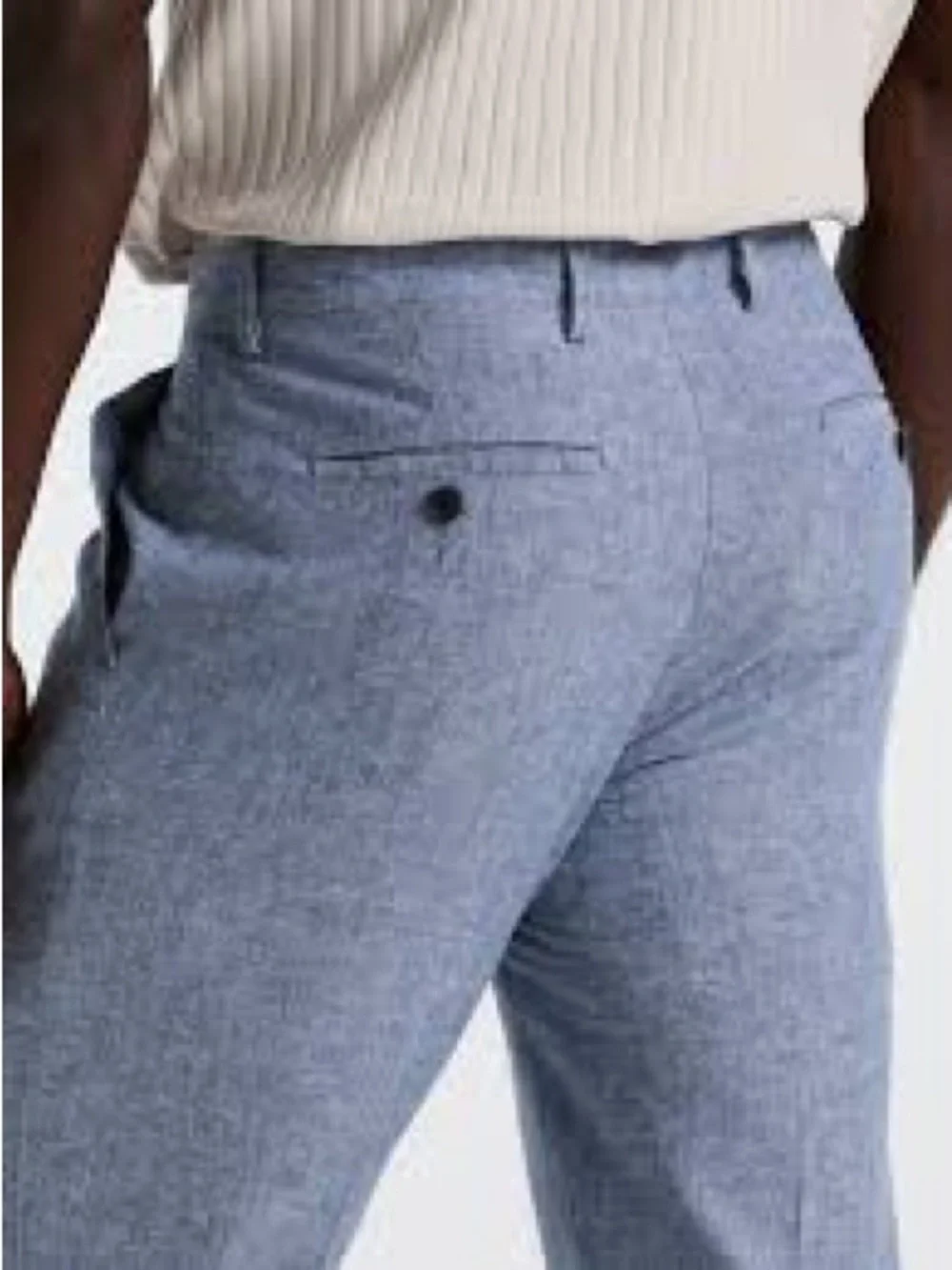 Perry Ellis Portfolio Slim Fit Linen Blend Chino Pants 30x30 Light Blue